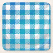 Gecontroleerd Buffalo Speld Blauw en Wit Kartonnen Onderzetters (Voorkant)