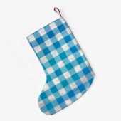 Gecontroleerd Buffalo Speld Blauw en Wit Kleine Kerstsok (Achterkant (Hangend))