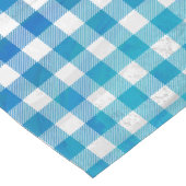 Gecontroleerd Buffalo Speld Blauw en Wit Korte Tafelloper (Hoek)