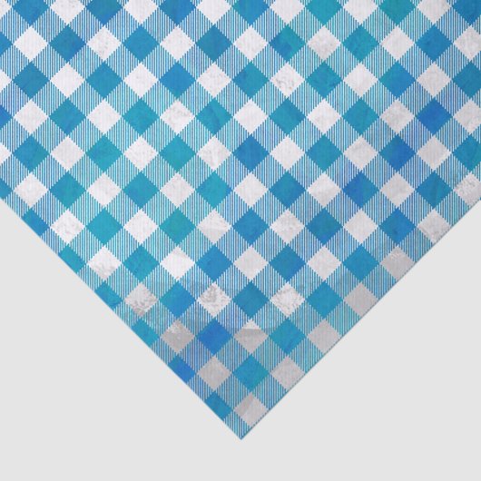 Gecontroleerd Buffalo Speld Blauw en Wit Tissuepapier (Detail)