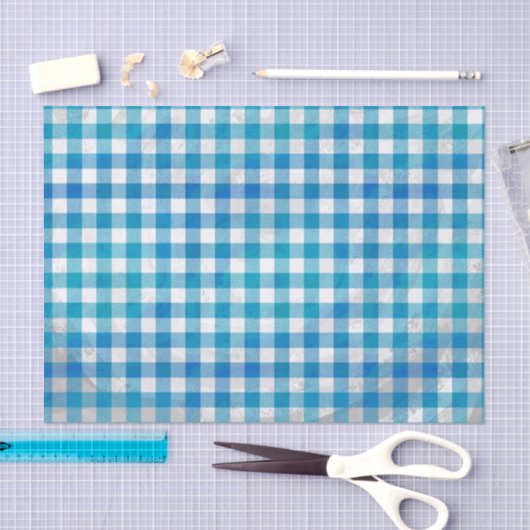 Gecontroleerd Buffalo Speld Blauw en Wit Tissuepapier (Craft)