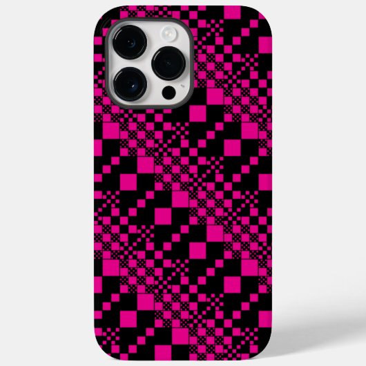 Gecontroleerd, cheques - magenta en zwart Case-Mate iPhone case (Achterkant)