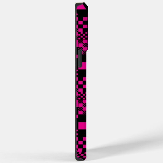 Gecontroleerd, cheques - magenta en zwart Case-Mate iPhone case (Achterkant / Rechts)