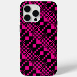 Gecontroleerd, cheques - magenta en zwart iPhone 15 pro max hoesje