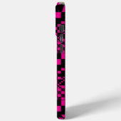 Gecontroleerd, cheques - magenta en zwart Case-Mate iPhone case (Achterkant / Links)