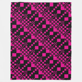Gecontroleerd, cheques - magenta en zwart fleece deken