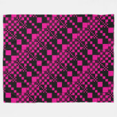 Gecontroleerd, cheques - magenta en zwart fleece deken (Voorkant (Horizontaal))