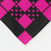 Gecontroleerd, cheques - magenta en zwart fleece deken (Hoek)