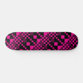 Gecontroleerd, cheques - magenta en zwart persoonlijk skateboard (Horizontaal)
