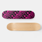 Gecontroleerd, cheques - magenta en zwart persoonlijk skateboard (Horizontaal)