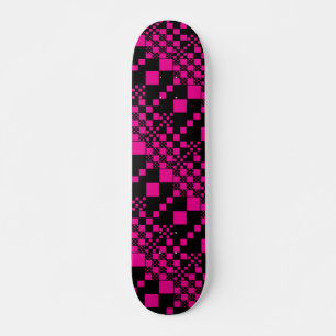 Gecontroleerd, cheques - magenta en zwart persoonlijk skateboard
