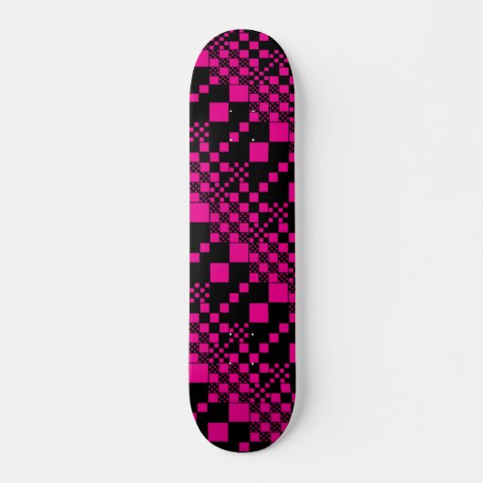 Gecontroleerd, cheques - magenta en zwart persoonlijk skateboard (Voorkant)