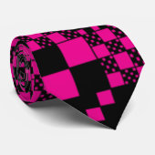 Gecontroleerd, cheques - magenta en zwart stropdas (Opgerold)
