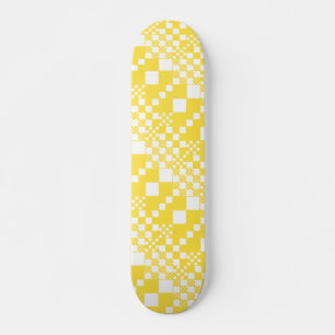 Gecontroleerd, controles in citroengeel en wit persoonlijk skateboard