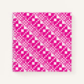 Gecontroleerd, controles in magenta en wit notitieboek (Voorkant)