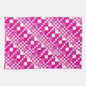 Gecontroleerd, controles in magenta en wit theedoek (Horizontaal)