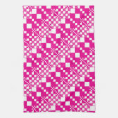 Gecontroleerd, controles in magenta en wit theedoek (Verticaal)