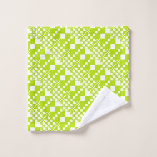 Gecontroleerd, Controles - Klein groen en wit Bad Handdoek (Wasdoekje)