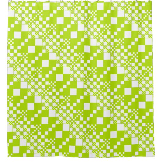 Gecontroleerd, Controles - Klein groen en wit Douchegordijn (Voorkant)