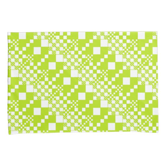 Gecontroleerd, Controles - Klein groen en wit Kussensloop (Voorkant-Rechts)