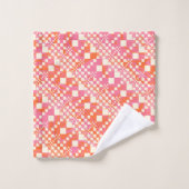 Gecontroleerd, Controles - Roze, Oranje en crème Bad Handdoek (Wasdoekje)