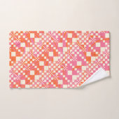 Gecontroleerd, Controles - Roze, Oranje en crème Bad Handdoek (Handdoek)