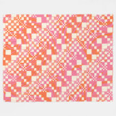 Gecontroleerd, Controles - Roze, Oranje en crème Fleece Deken (Voorkant (Horizontaal))