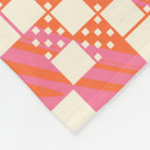 Gecontroleerd, Controles - Roze, Oranje en crème Fleece Deken (Hoek)