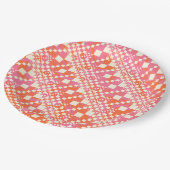 Gecontroleerd, Controles - Roze, Oranje en crème Papieren Bordje (Gekanteld)