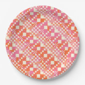 Gecontroleerd, Controles - Roze, Oranje en crème Papieren Bordje (Voorkant)