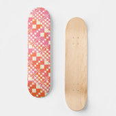 Gecontroleerd, Controles - Roze, Oranje en crème Persoonlijk Skateboard (Voorkant)