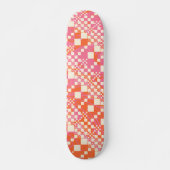 Gecontroleerd, Controles - Roze, Oranje en crème Persoonlijk Skateboard (Voorkant)