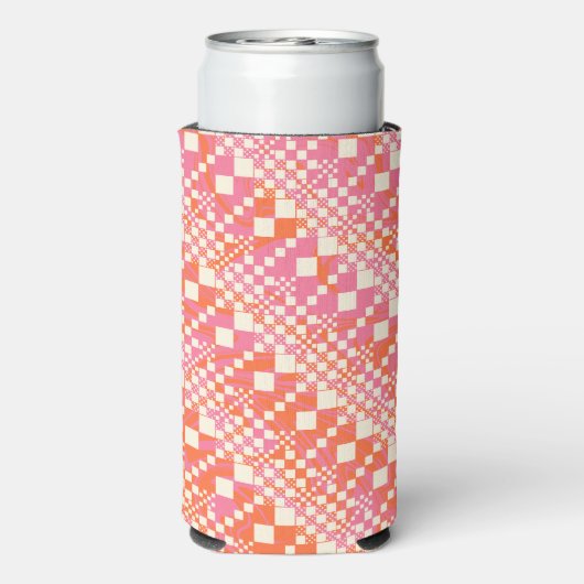 Gecontroleerd, Controles - Roze, Oranje en crème Seltzer Blikjeskoeler (Seltzer Achterkant)