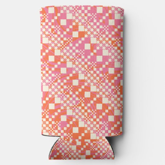 Gecontroleerd, Controles - Roze, Oranje en crème Seltzer Blikjeskoeler (Achterkant)