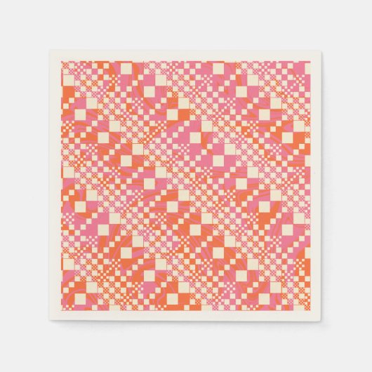 Gecontroleerd, Controles - Roze, Oranje en crème Servet (Voorkant)