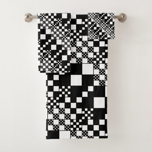 Gecontroleerd, controles - Zwart-wit Bad Handdoek (Insitu)