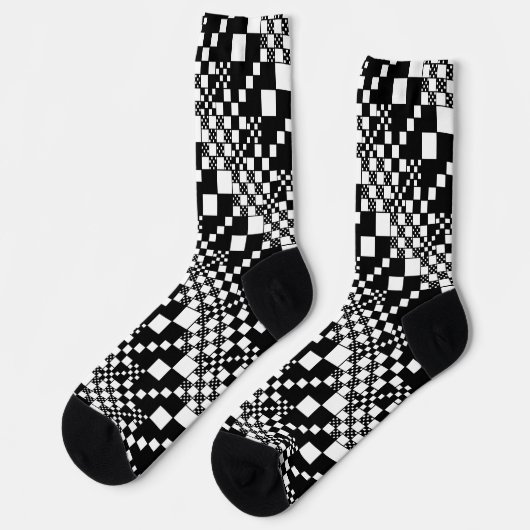 Gecontroleerd, controles - Zwart-wit Sokken (Links)