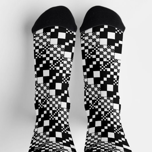 Gecontroleerd, controles - Zwart-wit Sokken (Top)