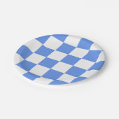 Gecontroleerd cornflower blauw/wit papieren bordje (Gekanteld)