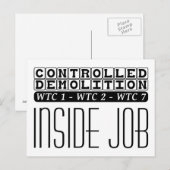 Gecontroleerd Demolition WTC Building 7 Inside Job Briefkaart (Voorkant / Achterkant)