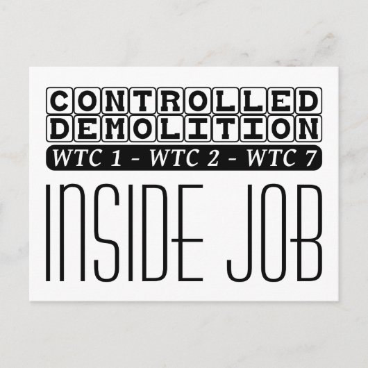 Gecontroleerd Demolition WTC Building 7 Inside Job Briefkaart (Voorkant)