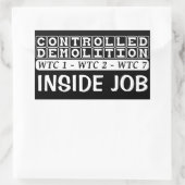 Gecontroleerd Demolition WTC-complex Inside Job bl Rechthoekige Sticker (Tas)