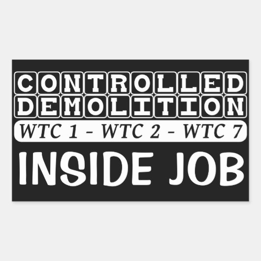 Gecontroleerd Demolition WTC-complex Inside Job bl Rechthoekige Sticker (Voorkant)