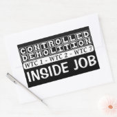 Gecontroleerd Demolition WTC-complex Inside Job bl Rechthoekige Sticker (Envelop)
