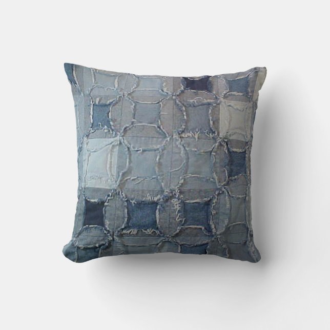Gecontroleerd Denim Pillow Kussen (Voorkant)
