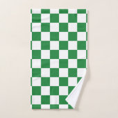 Gecontroleerd Donkergroen en wit Bad Handdoek (Handdoek)