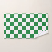 Gecontroleerd Donkergroen en wit Bad Handdoek (Handdoek)