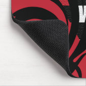 Gecontroleerd draaipatroon | Donkerrood, wit, zwar Muismat (Hoek)