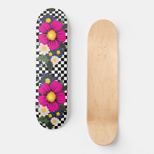 Gecontroleerd en bloemen persoonlijk skateboard (Voorkant)