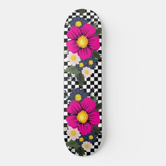 Gecontroleerd en bloemen persoonlijk skateboard (Voorkant)